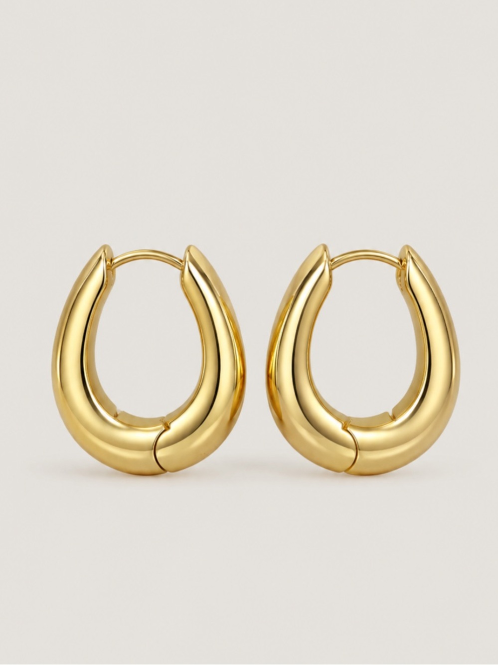 New! 18K Gold Plated French Huggie Hoop Earrings NWOT